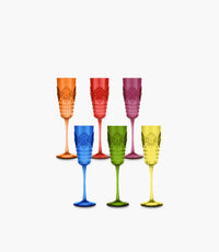 Baroque & RockAnniv. Set6 Flute Champagne Mix. Col.Ø6 H.25cm