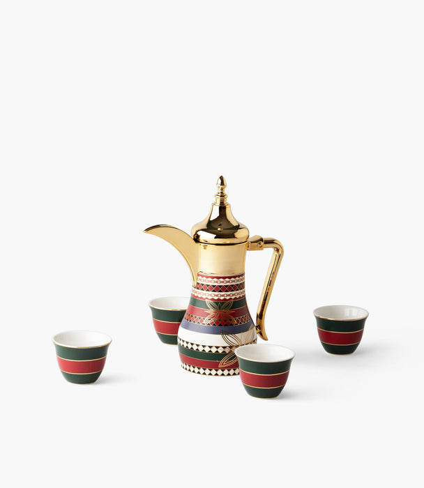 Wasim 0.35L Dallah with 4 gahwa cups