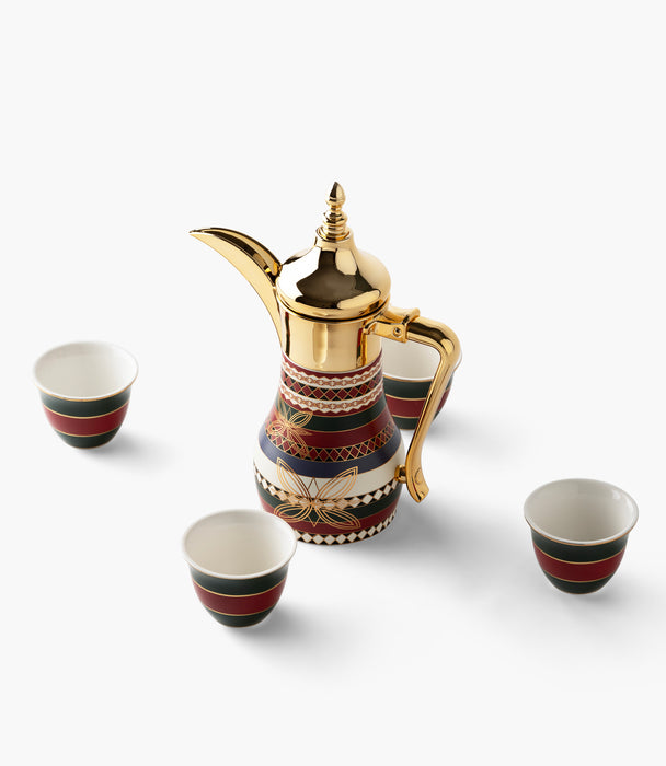 Wasim 0.35L Dallah with 4 gahwa cups