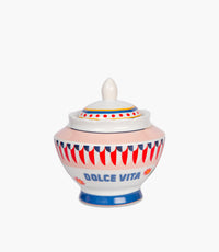 وعاء سكّر دولتشي فيتا بورسلين ملوّن مع غطاء