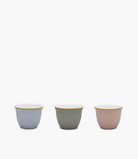 Amina Blue,Green,Sand Gold Coffee Cup Set/6 pcs 70mL - Roomours