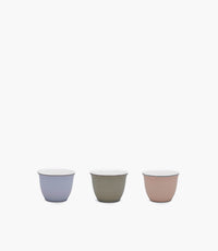 Amina Blue,Green,Sand Platinum Coffee Cup Set/6 pcs 70mL - Roomours