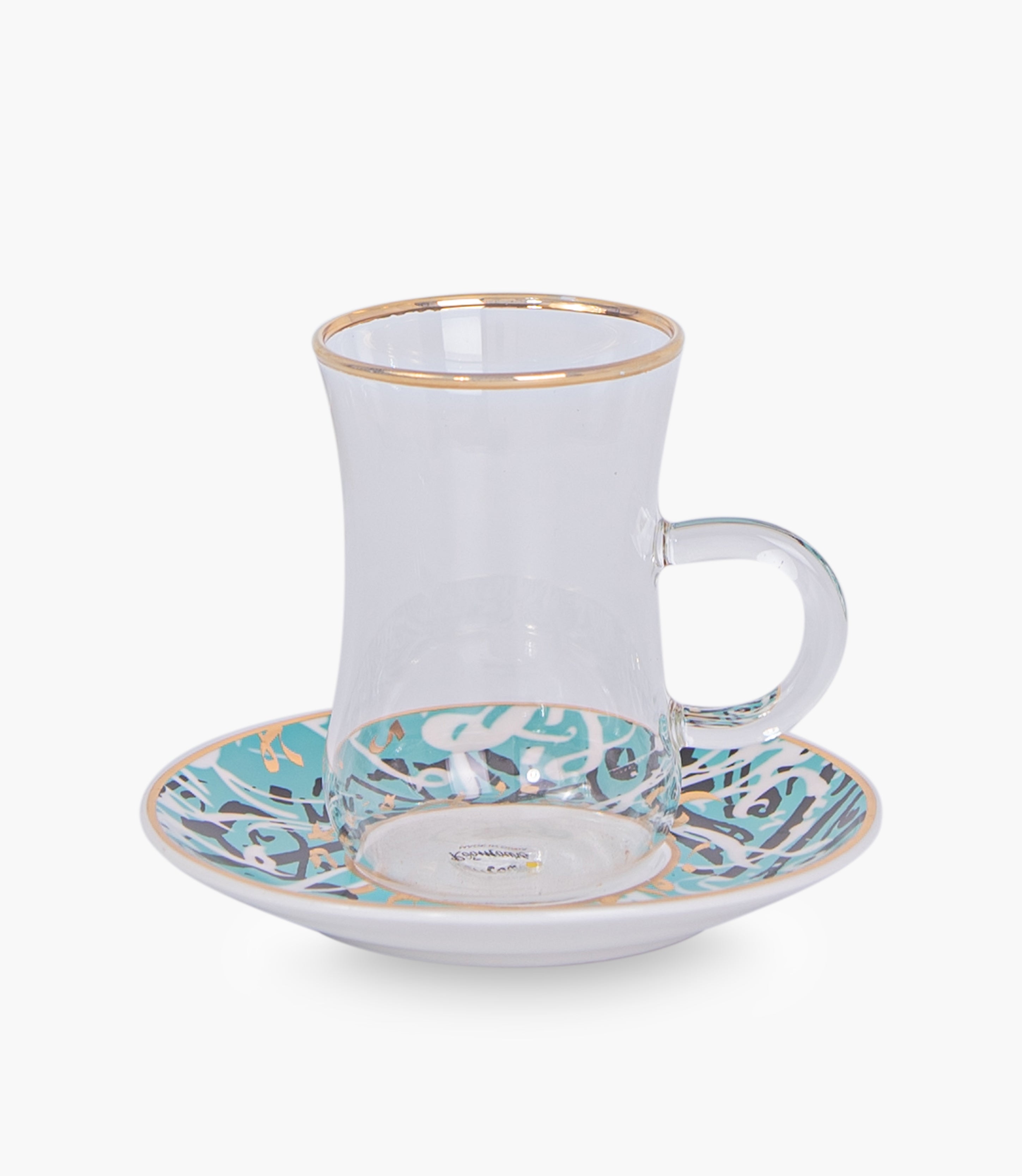 Diwani Glass Teacup & Porcelain Saucer (S/6)