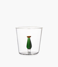 كوب كاكتوس زجاجي مع مجسّم صبارة وبراعم أزهار - 8.5x8.5x8.5سم