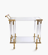 Luxor Acrylic Gold Serving Trolley 83x42x81 cm