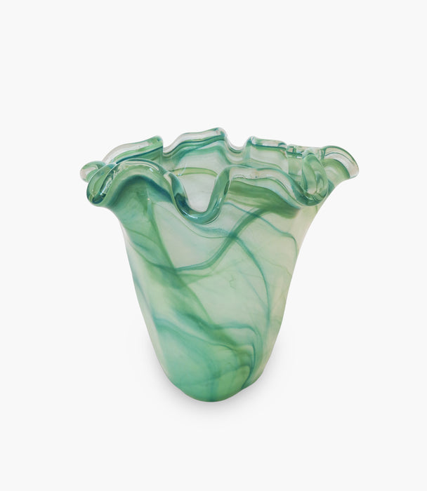 مزهرية بوتانيك زجاج خضراء - 29x23 سم