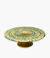 Kufic Gold Decorated Cake Plate With Foot 32* 92 cm