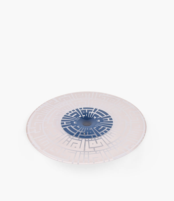 Kufic Blue Sand Decorated Cake Plate With Foot 32* 92cm