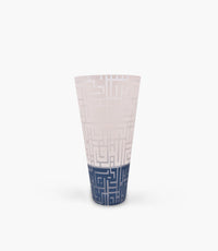 Kufic Blue Sand Decorated Conic Vase 15.7 * 30 cm