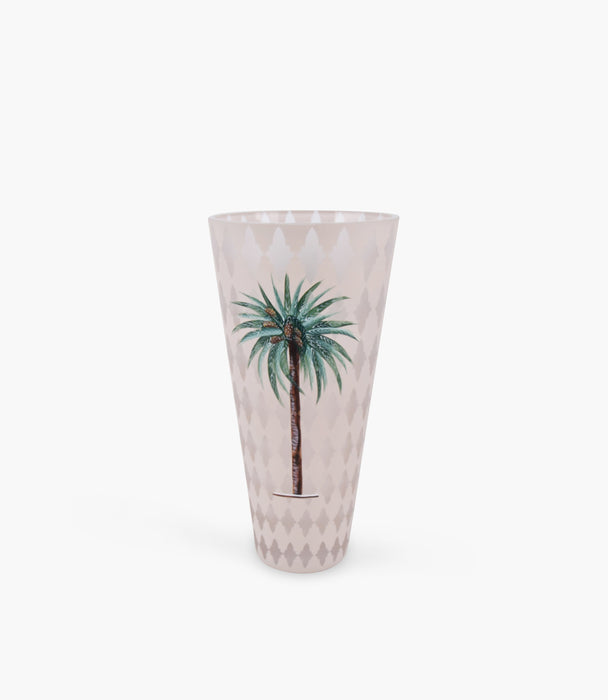 Palm Decorated Conic Vase 15.7* 30 cm