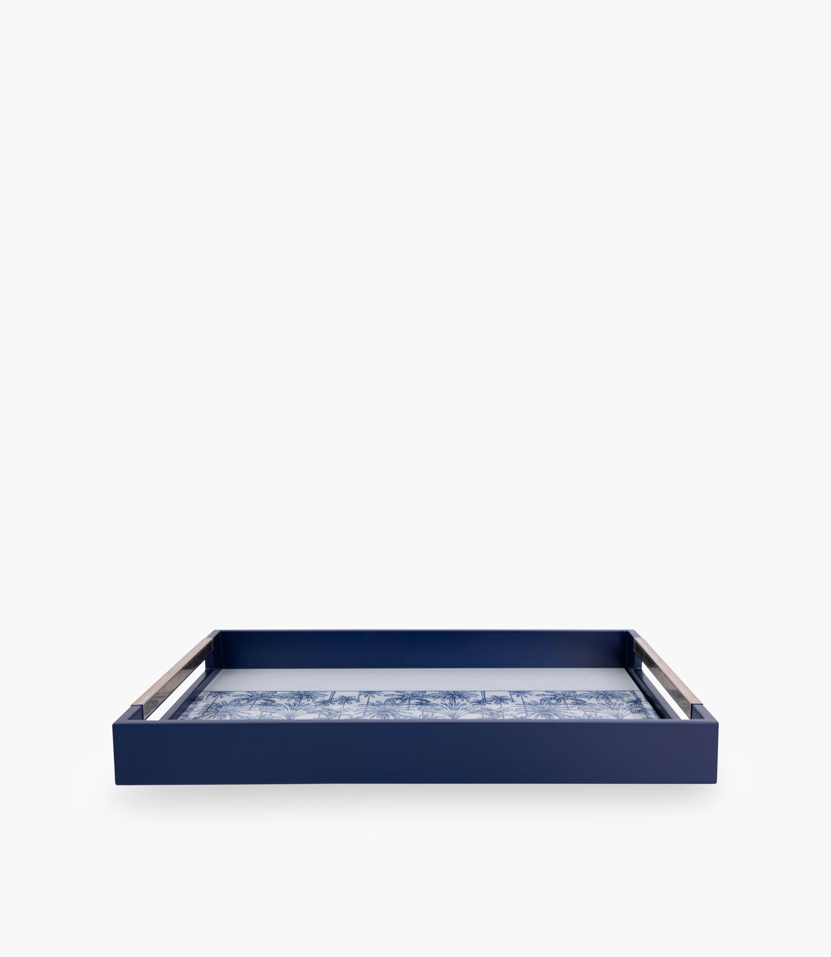 Summer Palm White Wooden Tray  48.3*33.8*5 cm