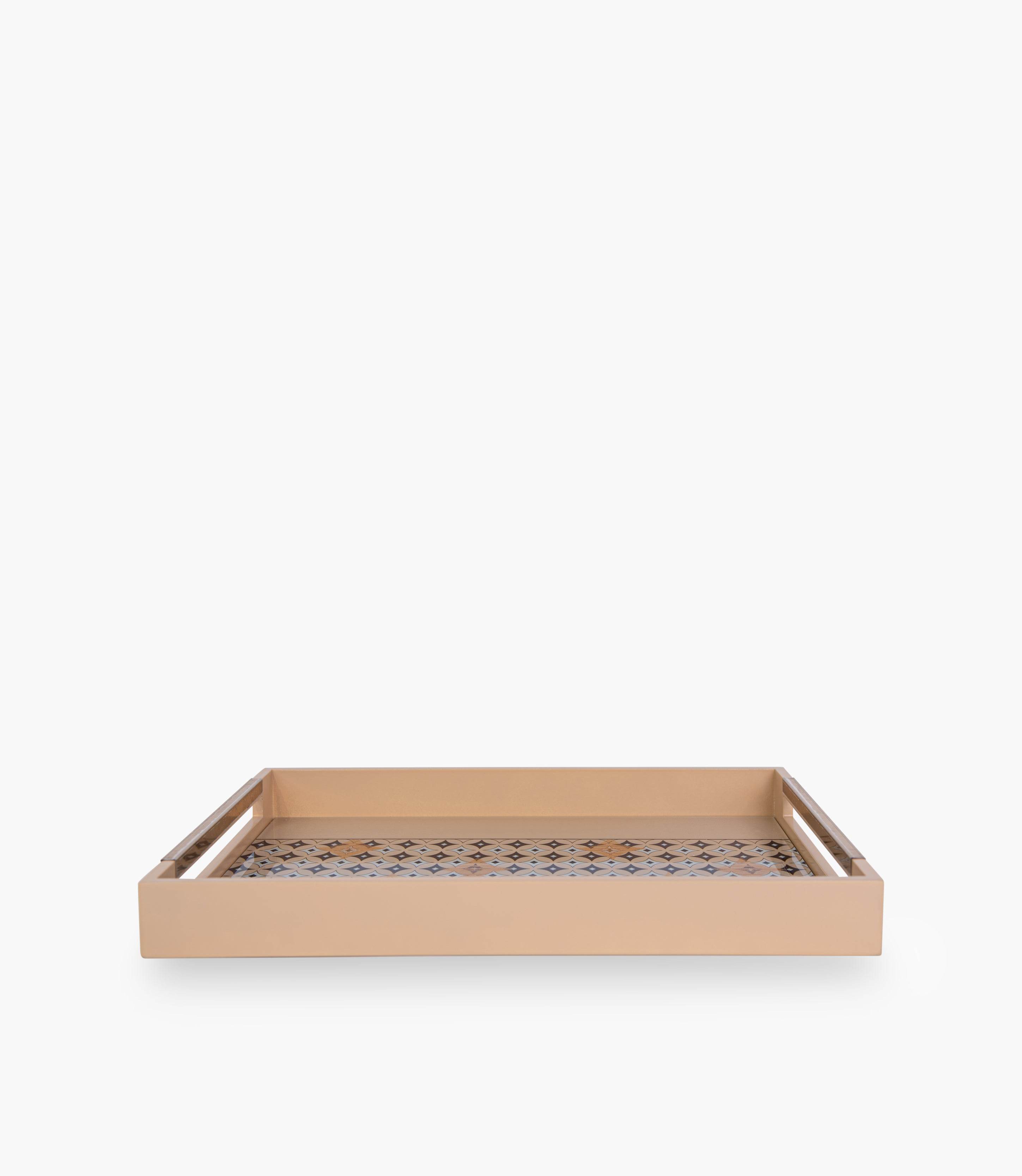 Geo beige Wooden Tray 48.3*33.8*5 cm