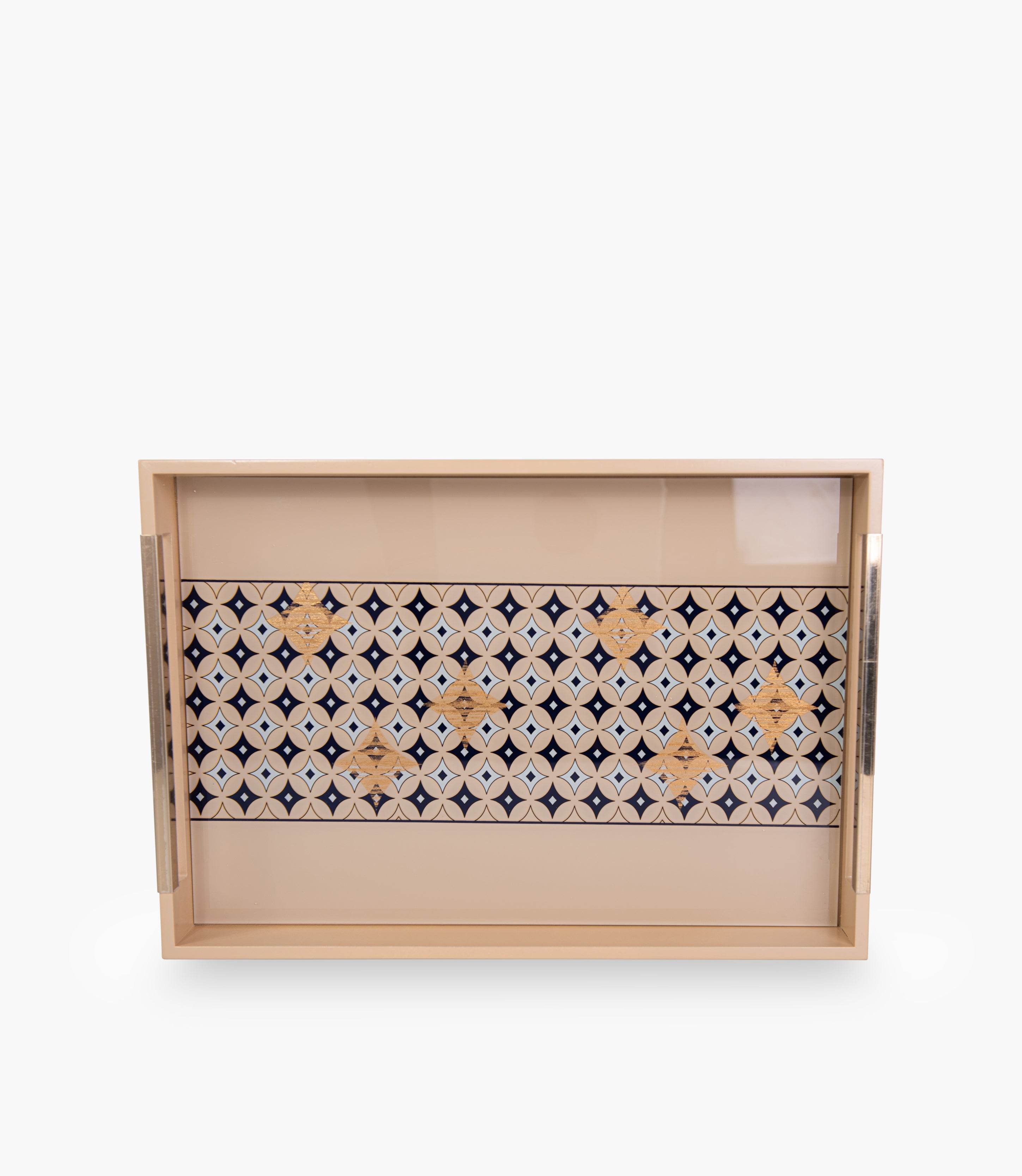 Geo beige Wooden Tray 48.3*33.8*5 cm — view 3