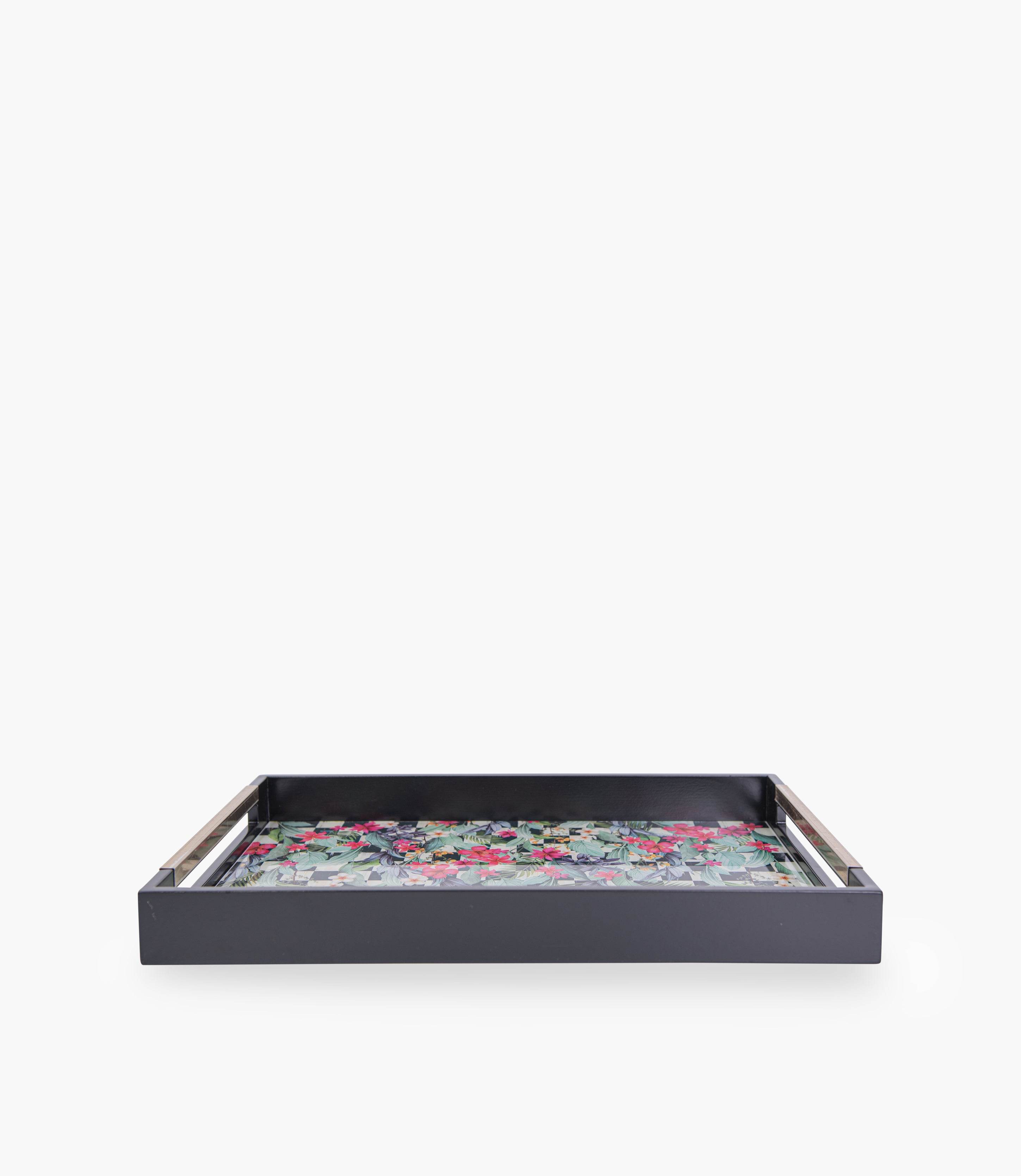 Scultura flower gold Wooden Tray 48.3*33.8*5 cm
