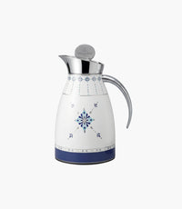 ترمس آزور ستانلس ستيل بزخرفة زرقاء مع غطاء فضي - 0.7 لتر