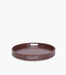 Tranquility Leather Round Serving Tray, Brown, 46x46x5Cm - Roomours
