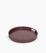 Tranquility Leather Round Serving Tray, Brown, 46x46x5Cm - Roomours