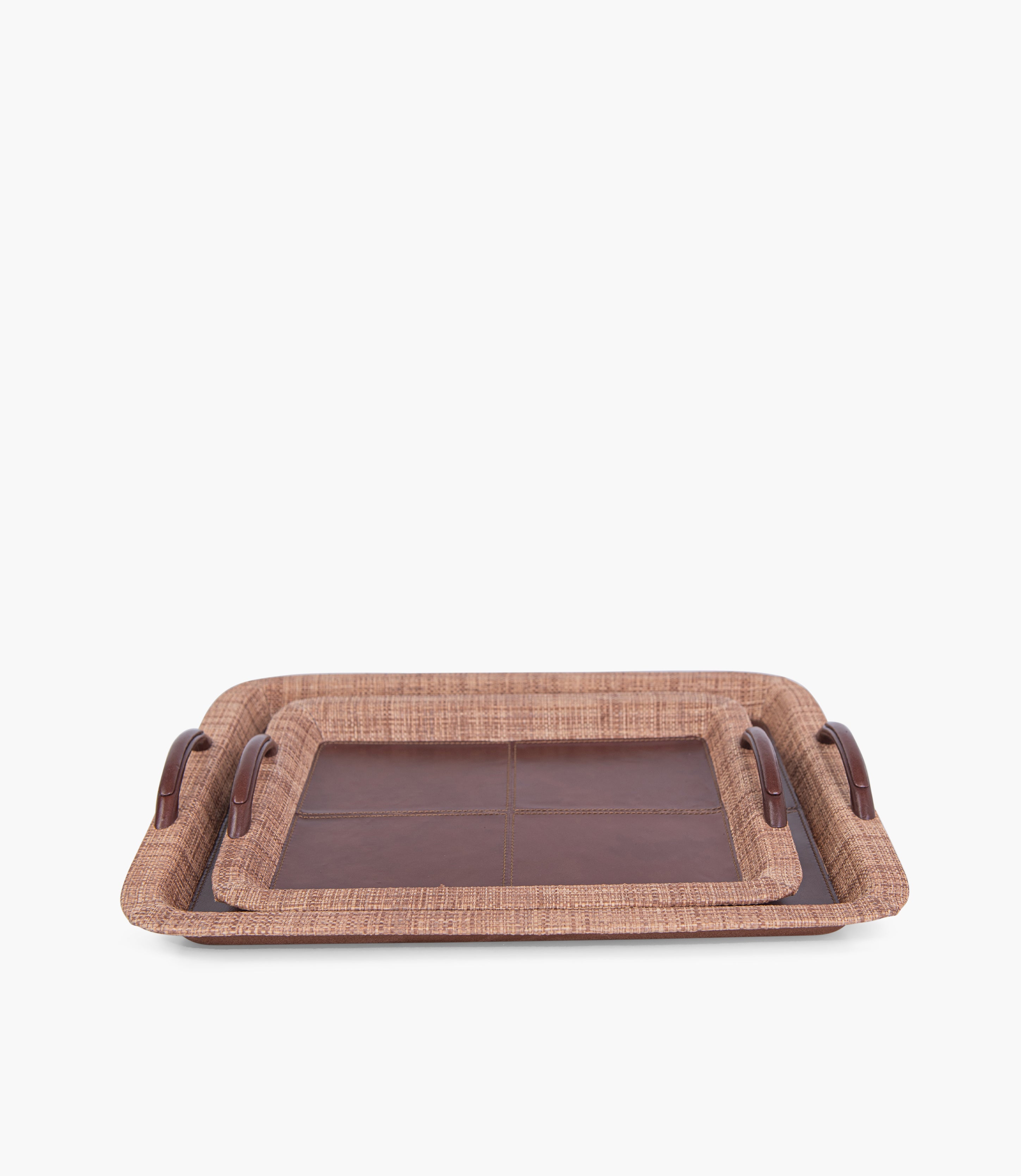 Tranquility Sreving Tray with Handle Brown Set of 2