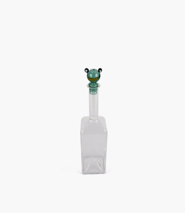 Eclectic Glass Bottle with Green Lid