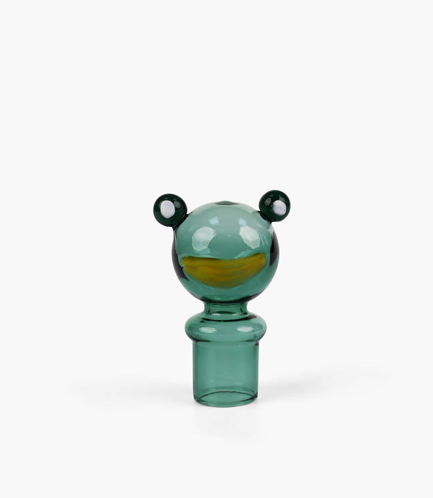 Eclectic Glass Bottle with Green Lid