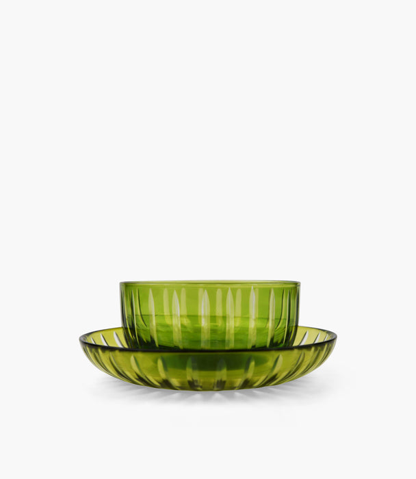 Cross Green Bowl & Plate Set of 6
