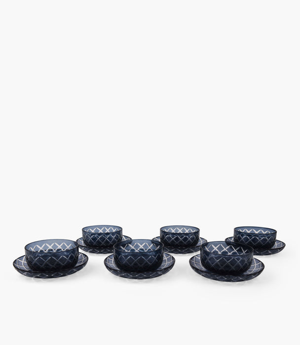Celeste Azur Bowl & Plate Set of 6