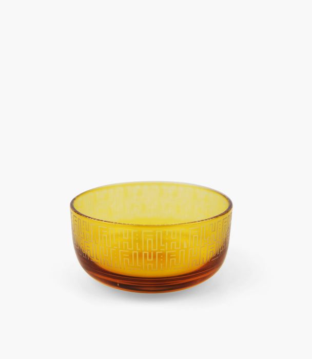 Kufic Amber Bowl & Plate Set of 6