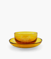 Horse Amber Bowl & Plate Set of 6
