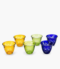 Flower Arabic Coffee Cup Multicolour Set of 6