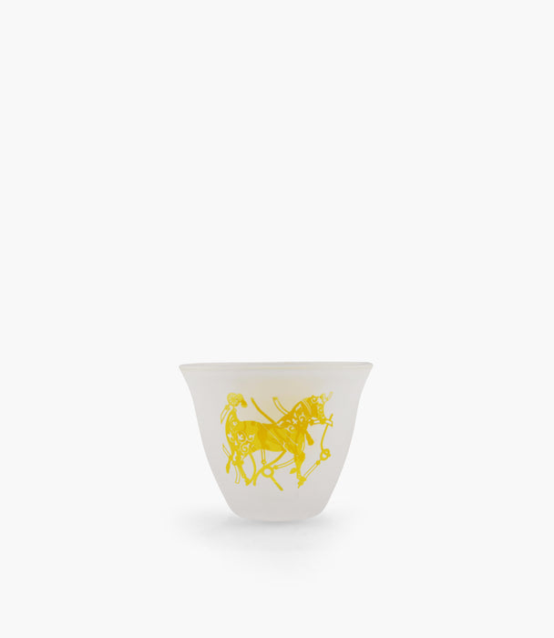 Horse Clear Frosted Decal Arabic Coffee Cup Set of 6