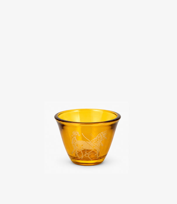 Horse Amber Sandblasted Arabic Coffee Cup Set of 6