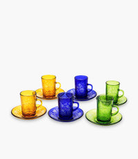 Flower Tea Cup W/Saucer Multicolour Set of 6