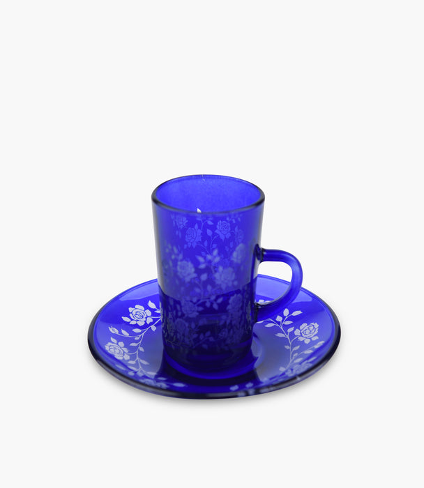 Flower Tea Cup W/Saucer Multicolour Set of 6