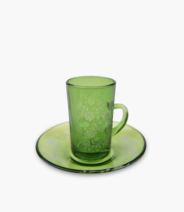Flower Tea Cup W/Saucer Multicolour Set of 6