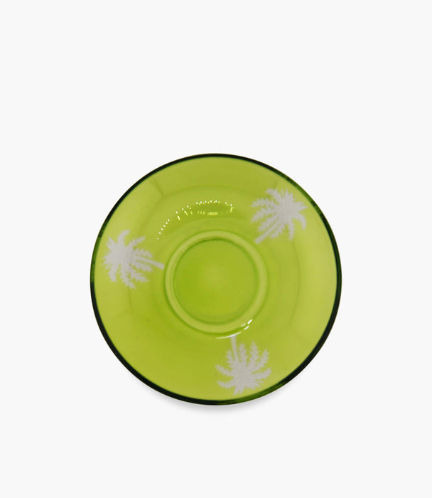 Palm Green Sandblasted Tea Cup W/Saucer Set of 6