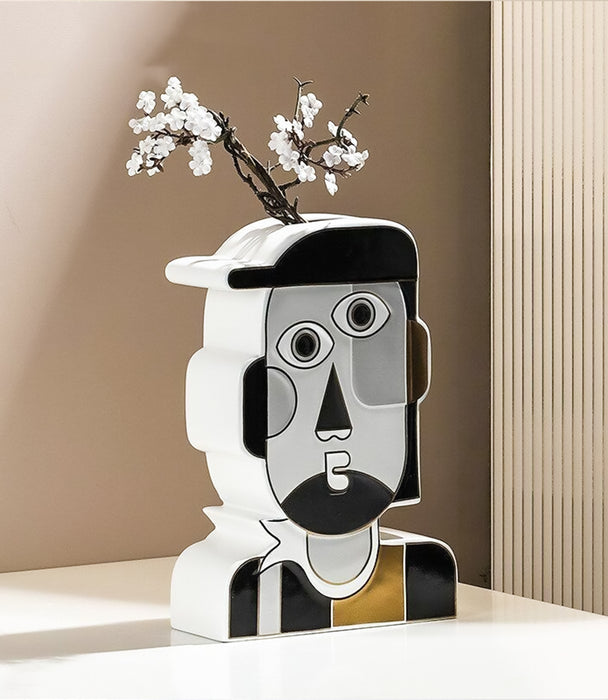 Marco Abstract Face Vase - Multicolour