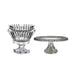 Crown Jewel Footed Bowl & Cake Plate Set – 2 Pieces, 23x33 cm - Roomours