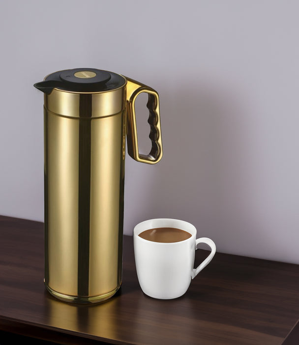 Cylinder Thermos Gold & Cylinder Thermos Silver 1L