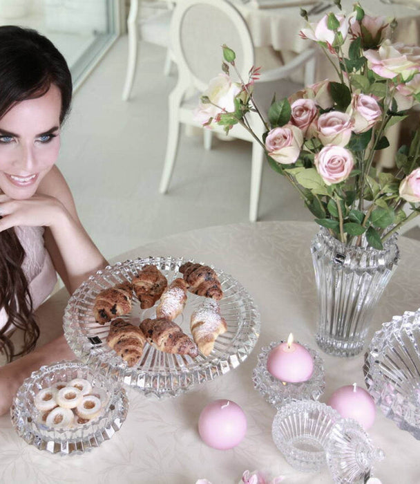 Crown Jewel Footed Bowl & Cake Plate Set – 2 Pieces, 23x33 cm - Roomours