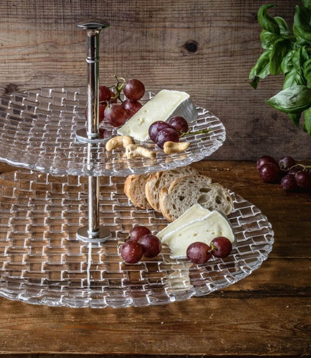 Bossa Nova Cake Plate with Two Layer Tray Stand - 2 pieces - Roomours