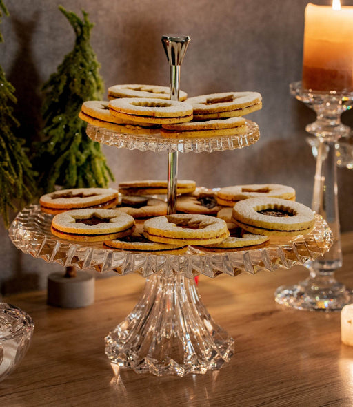 Crown Jewel Footed Bowl & Tray Stand – 2-Piece Set - Roomours