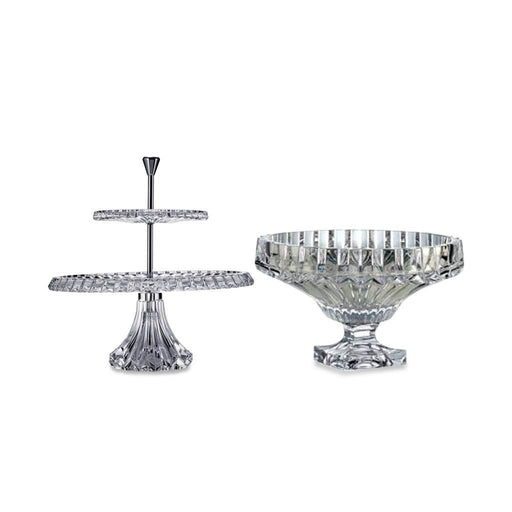Crown Jewel Footed Bowl & Tray Stand – 2-Piece Set - Roomours