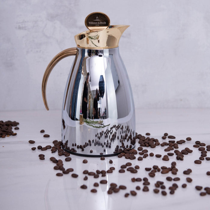 Chic Gold Coffee Thermos with Coffee & Tea Cups Set – 20 Pieces - Roomours