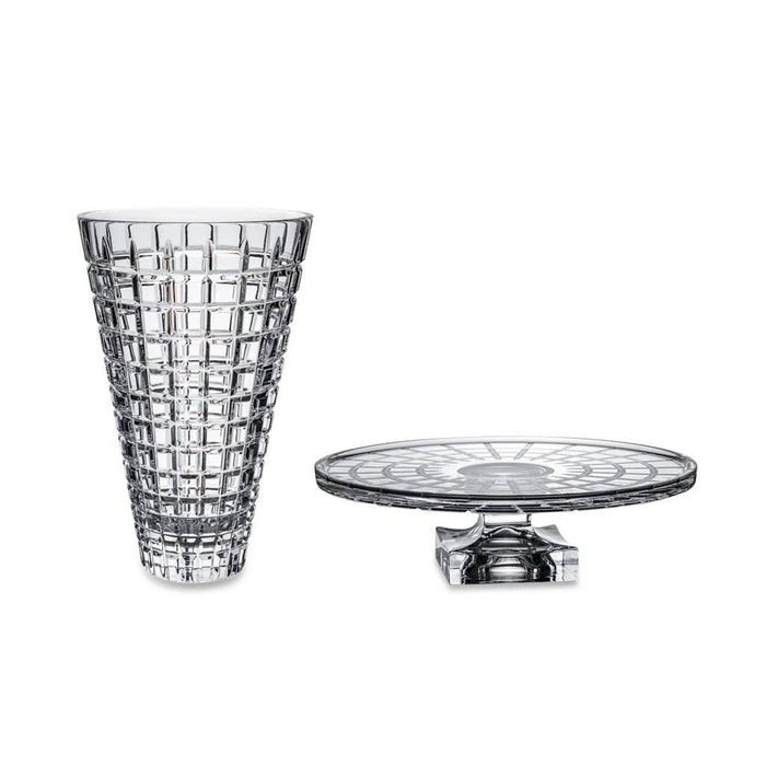 Atrium Footed Cake Stand & Vase – 2-Piece Set - Roomours