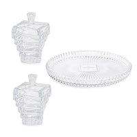 Spiral Crystal Covered Bowl and Round Tray – 2pcs, 12x30 cm - Roomours