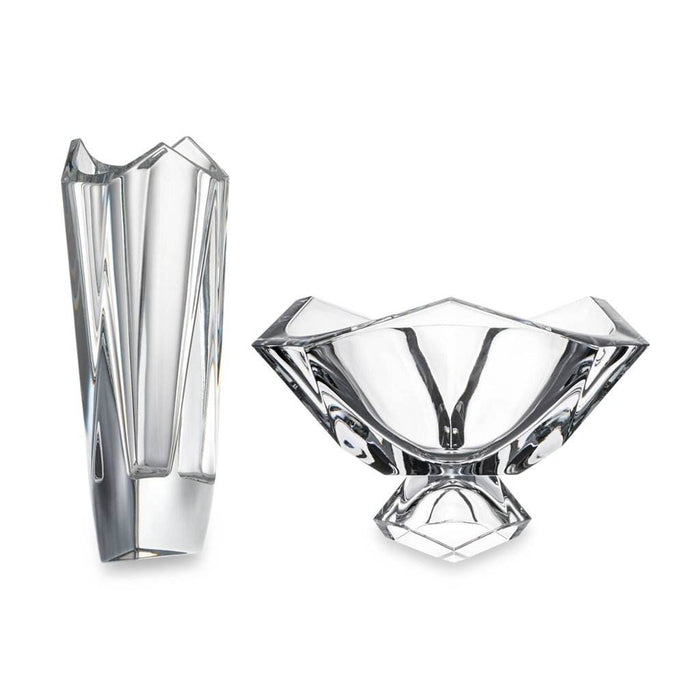 Prism Footed Bowl and Vase – 2 Piece Set - Roomours