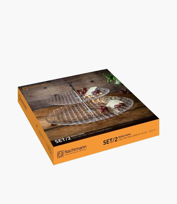Bossa Nova Cake Plate with Two Layer Tray Stand - 2 pieces - Roomours