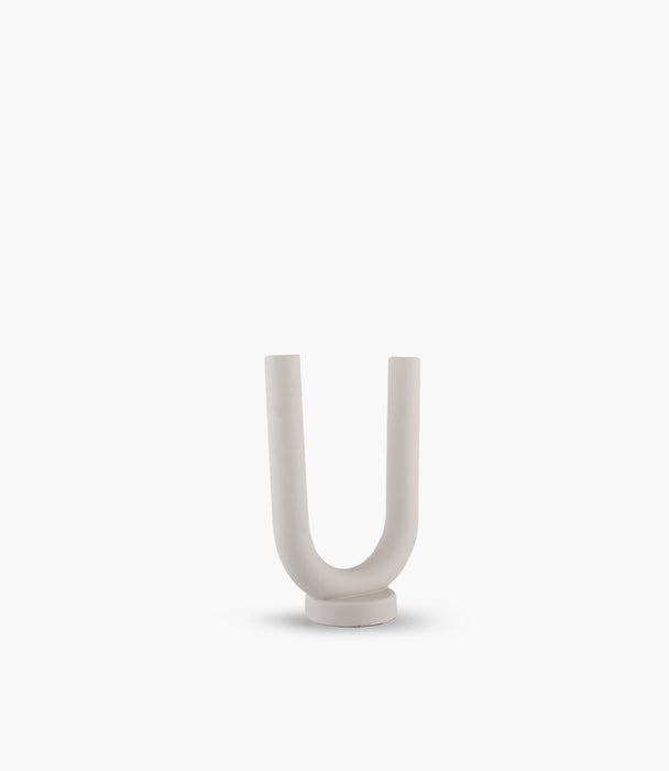 حمل شموع على شكل حرف U من شاير - أبيض